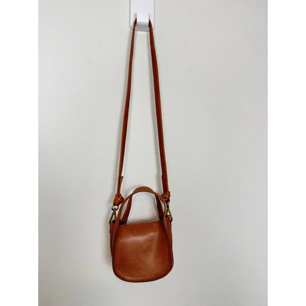 Madewell Sydney Crossbody Bag Burnished Caramel Leather Micro